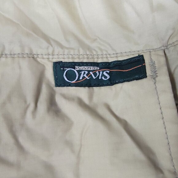 Orvis Mens Large Beige Fly Fishing Shell Jacket Hooded Coat Windbreaker - Picture 4 of 14